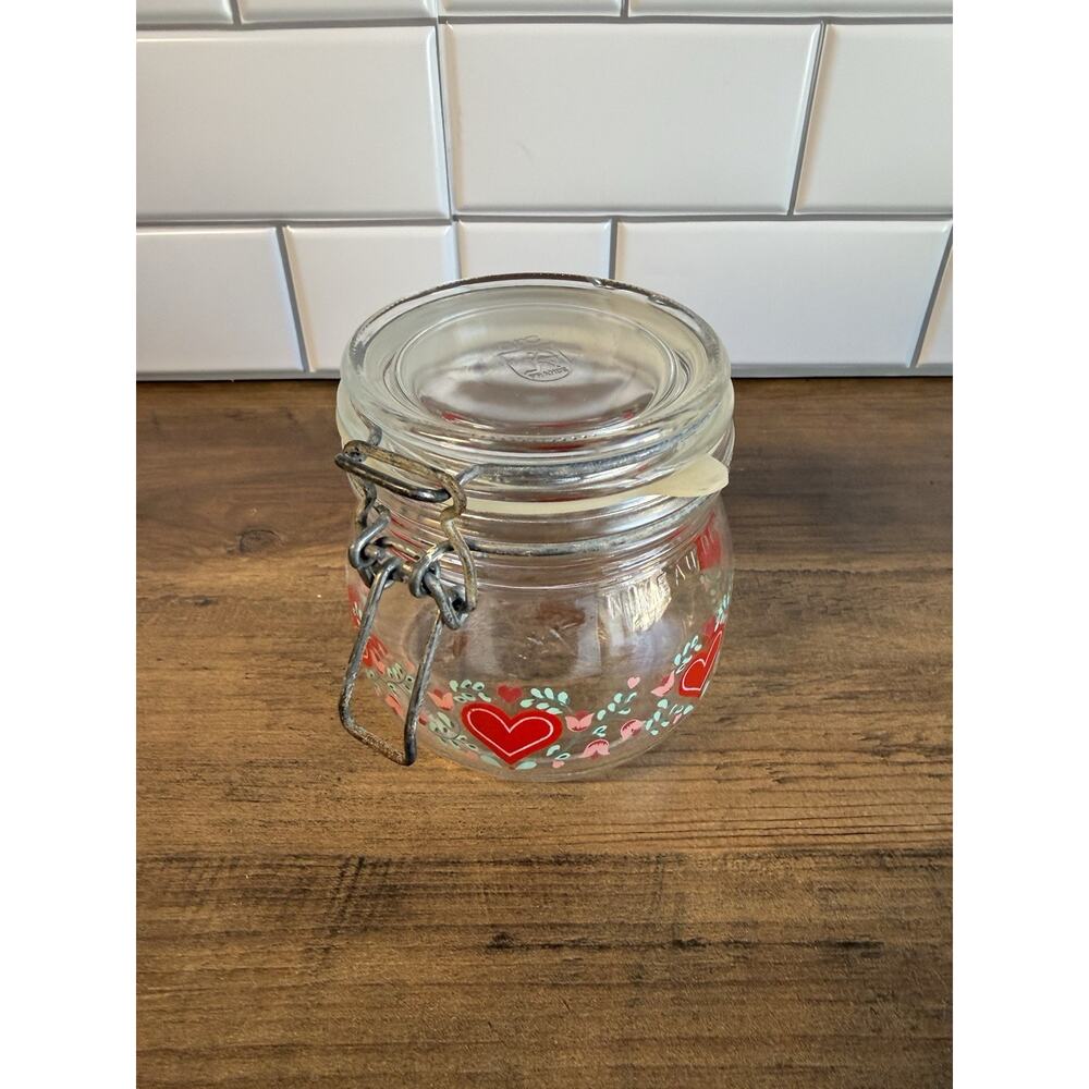 Vintage Arc - France - Nice Au De - Remplissage Hearts & Flowers Canister/Jar